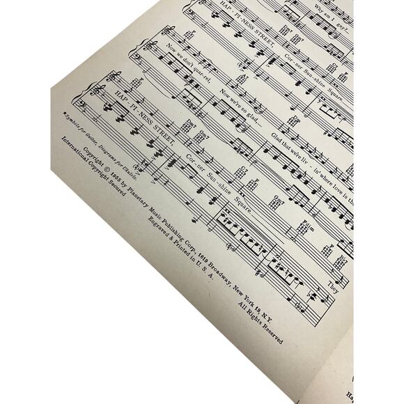 Happiness Street Corner Sunshine Square Sheet Music Georgia Gibbs Wolfson White - Picture 4 of 5